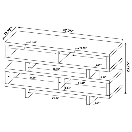 48" Tv Stand - Parker TV Console with 5 Open Compartments Cappuccino - 700720 - image - 4