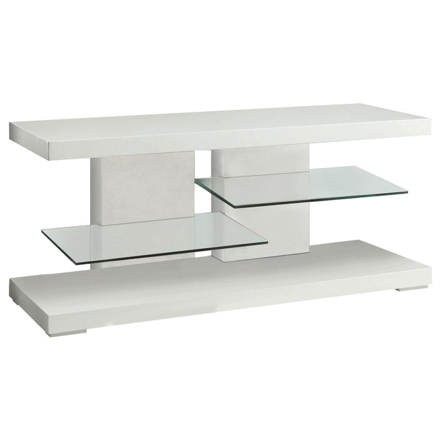 47" Tv Stand - Cogswell 2-shelf TV Console Glossy White