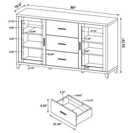 Lewes 4 - piece Entertainment Center Cappuccino - 700881 - S4 - image - 10