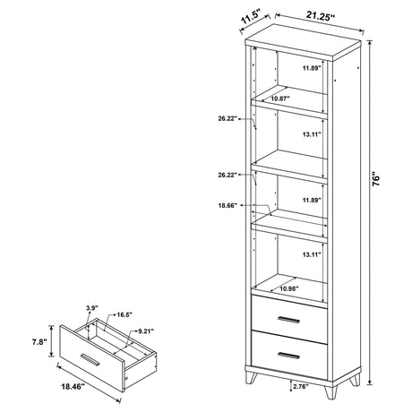 Lewes 4 - piece Entertainment Center Cappuccino - 700881 - S4 - image - 11