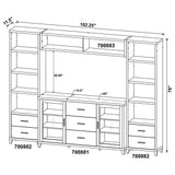 Lewes 4 - piece Entertainment Center Cappuccino | Coaster | Home Elegance USA