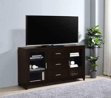 60" Tv Stand - Lewes 2 - door TV Stand with Adjustable Shelves Cappuccino - 700881 - image - 2