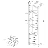 Media Tower - Lewes 2-drawer Media Tower Cappuccino