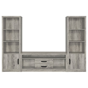 Burke 3 - piece Entertainment Center Grey Driftwood | Coaster | Home Elegance USA