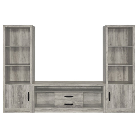 Burke 3 - piece Entertainment Center Grey Driftwood | Coaster | Home Elegance USA