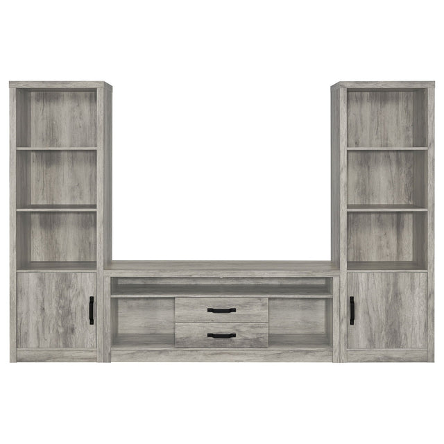 Burke 3 - piece Entertainment Center Grey Driftwood - 701024 - SET - image - 1