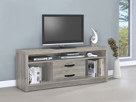 59" Tv Stand - Burke 2 - drawer TV Console Grey Driftwood - 701024 - image - 2