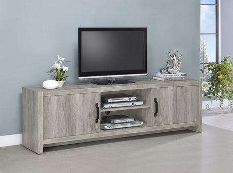 71" Tv Stand - Burke 2 - door TV Console Grey Driftwood - 701025 - image - 2