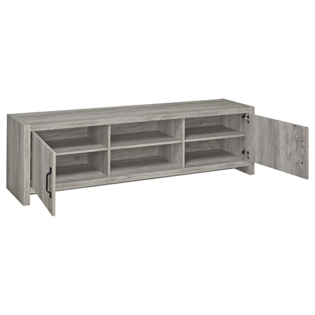 71" Tv Stand - Burke 2 - door TV Console Grey Driftwood - 701025 - image - 3