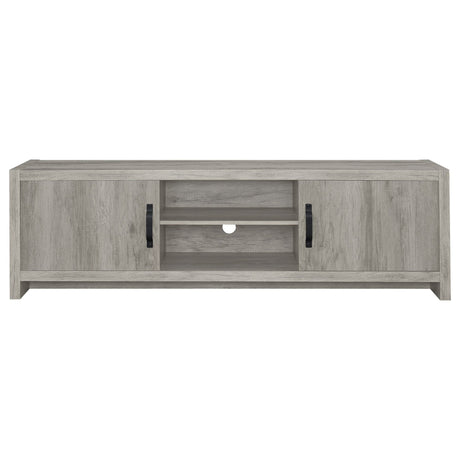 71" Tv Stand - Burke 2 - door TV Console Grey Driftwood - 701025 - image - 4