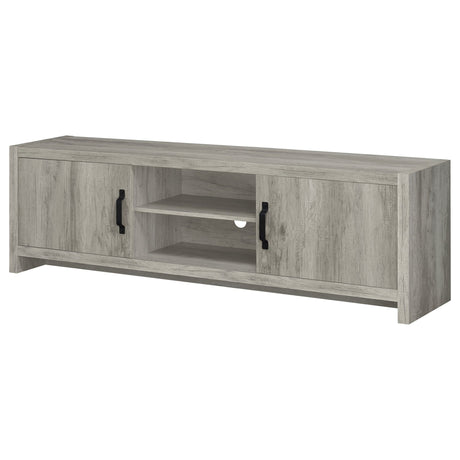 71" Tv Stand - Burke 2 - door TV Console Grey Driftwood - 701025 - image - 5