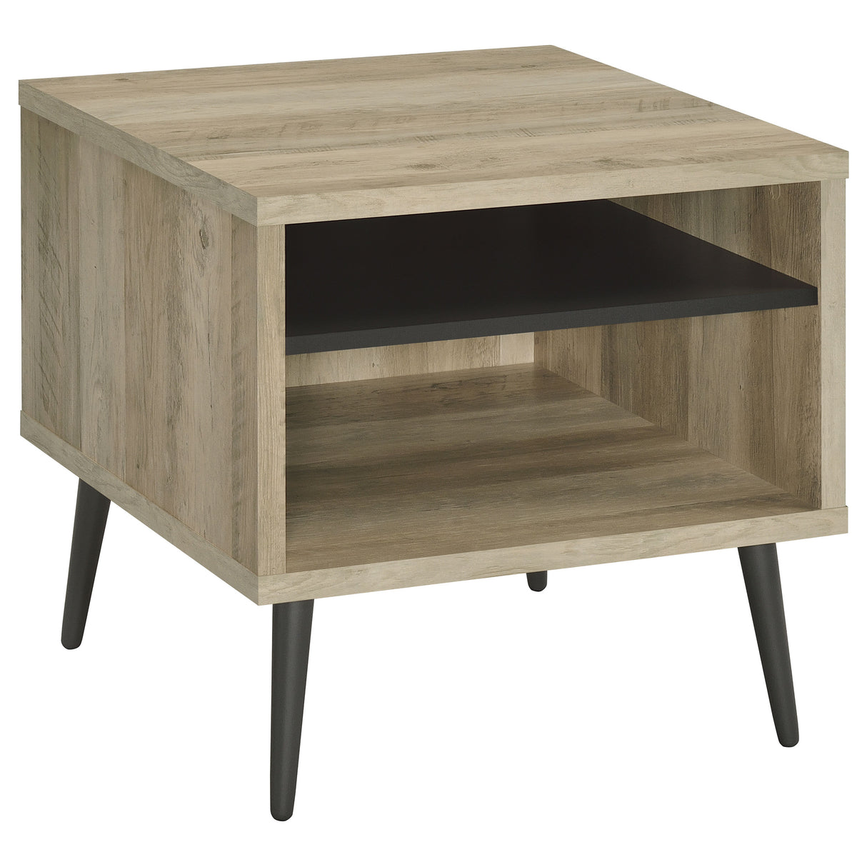 End Table - Welsh Square Engineered Wood End Table With Shelf Antique Pine and Grey