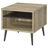 End Table - Welsh Square Engineered Wood End Table With Shelf Antique Pine and Grey
