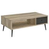 Coffee Table - Welsh 1-drawer Rectangular Engineered Wood Coffee Table With Storage Shelf Antique Pine and Grey