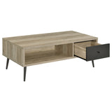 Coffee Table - Welsh 1-drawer Rectangular Engineered Wood Coffee Table With Storage Shelf Antique Pine and Grey