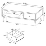 Coffee Table - Welsh 1-drawer Rectangular Engineered Wood Coffee Table With Storage Shelf Antique Pine and Grey