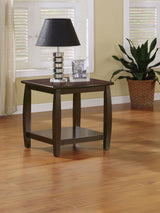 End Table - Dixon Square End Table with Bottom Shelf Espresso