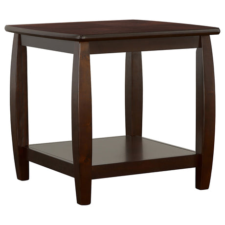 End Table - Dixon Square End Table with Bottom Shelf Espresso