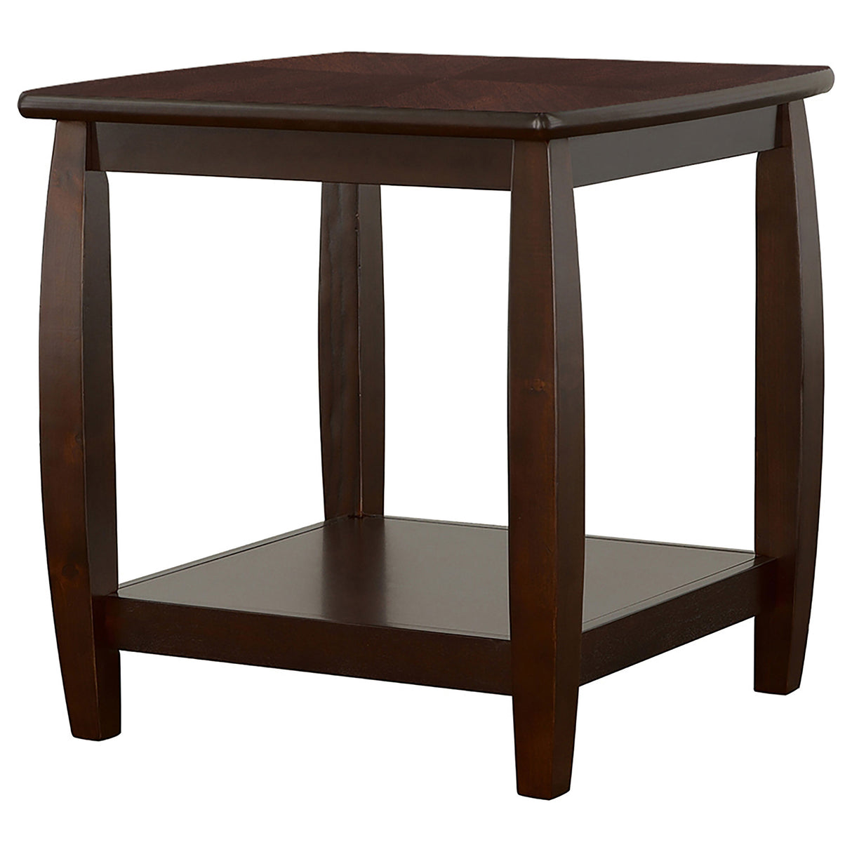 End Table - Dixon Square End Table with Bottom Shelf Espresso