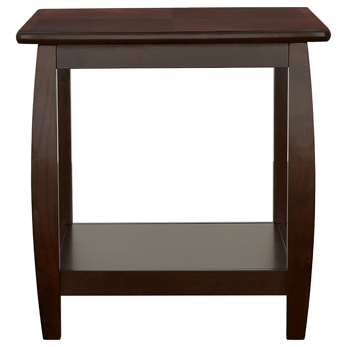 End Table - Dixon Square End Table with Bottom Shelf Espresso