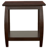 End Table - Dixon Square End Table with Bottom Shelf Espresso