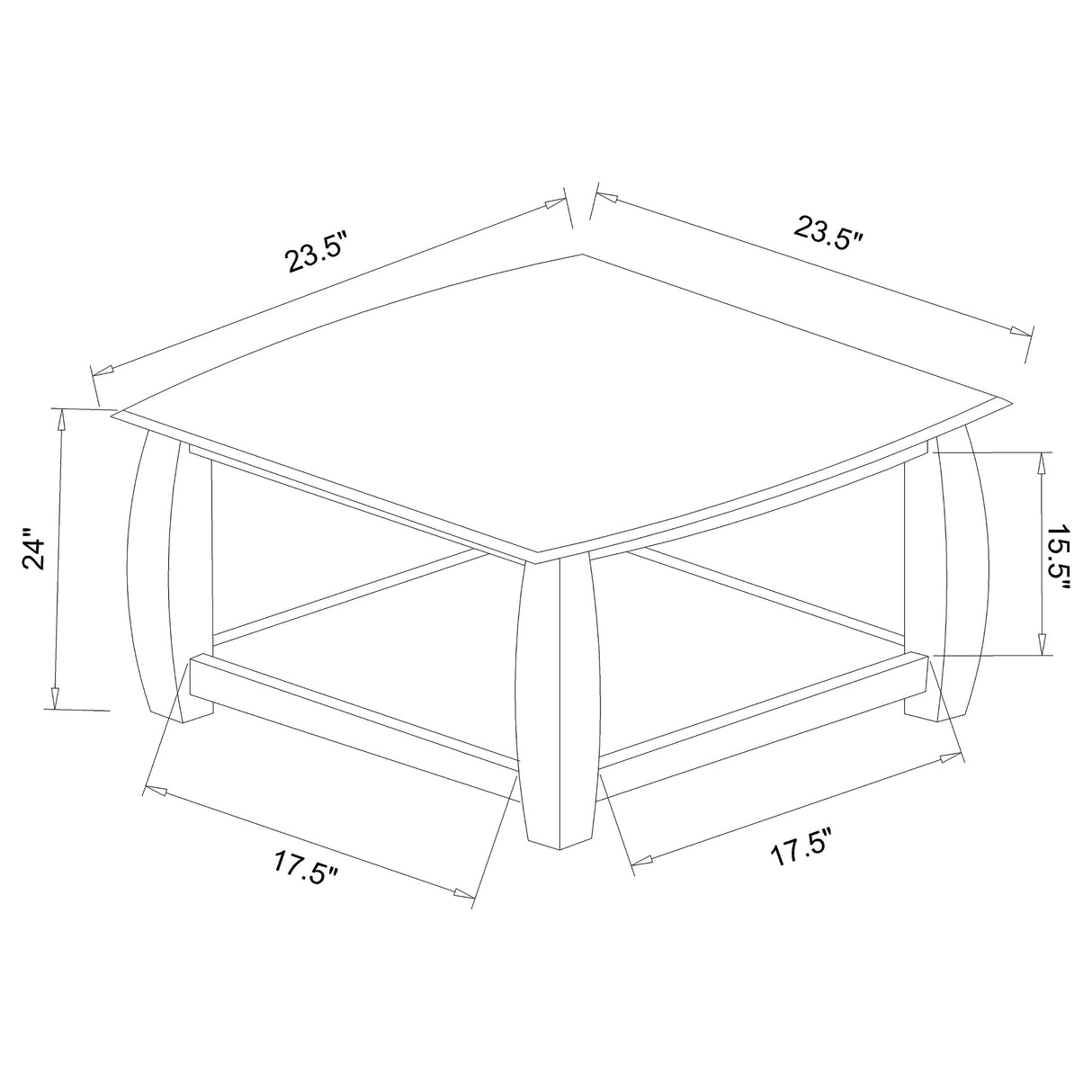 End Table - Dixon Square End Table with Bottom Shelf Espresso