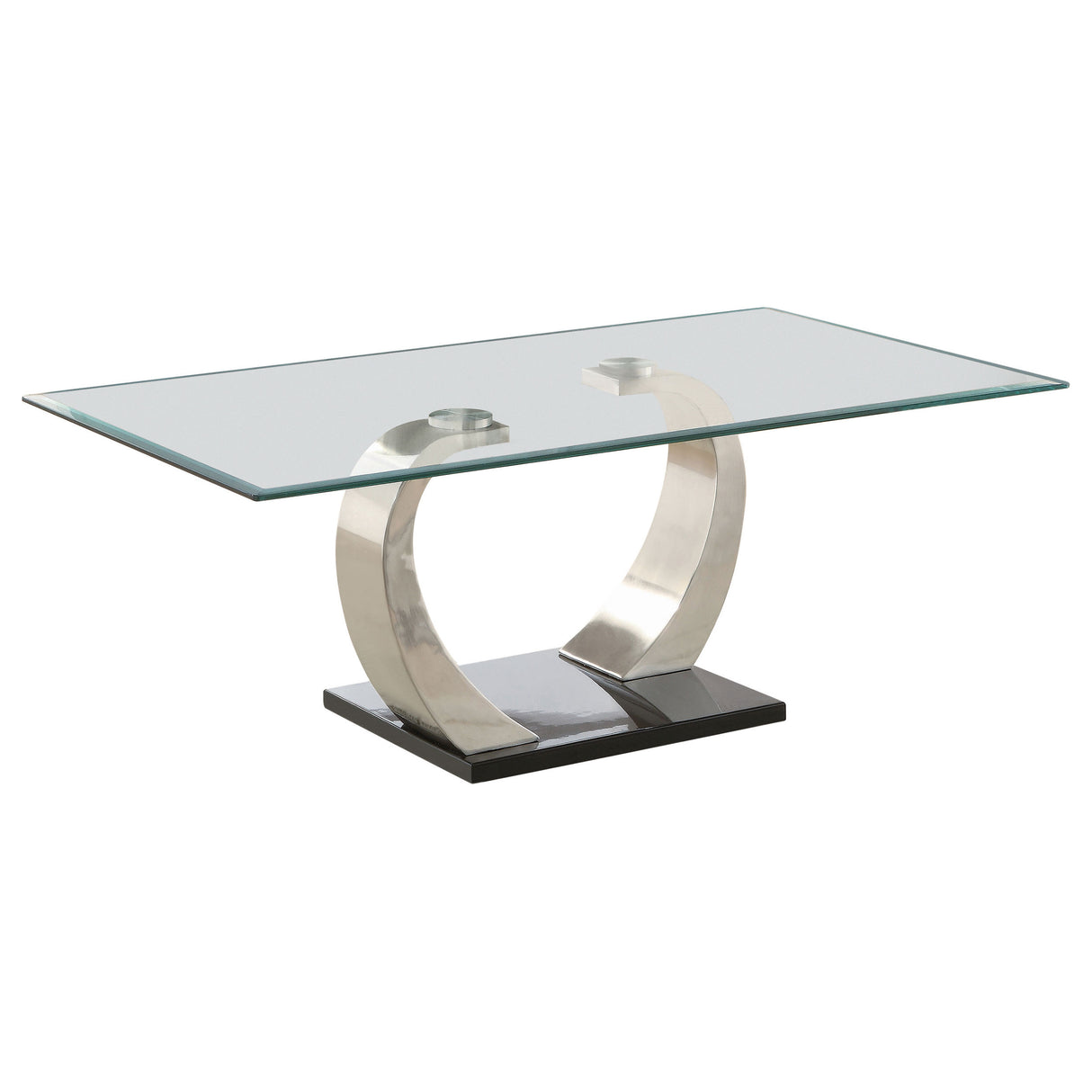 Coffee Table - Pruitt Glass Top Coffee Table Clear and Satin