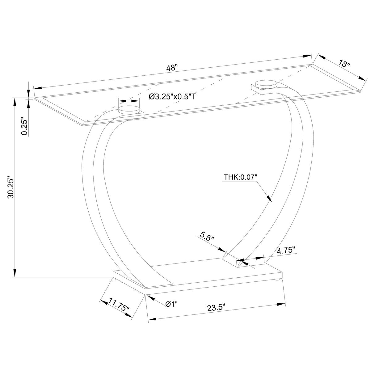 Sofa Table - Pruitt Rectangular Sofa Table Satin