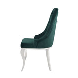 Acme - Dekel Side Chair (Set-2) 70142 Green Fabric & Stainless Steel