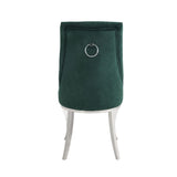 Acme - Dekel Side Chair (Set-2) 70142 Green Fabric & Stainless Steel