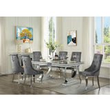 Dekel Side Chair (Set - 2) 70143 Gray Fabric & Stainless Steel | Acme - 70143 - Home Elegance USA - 6