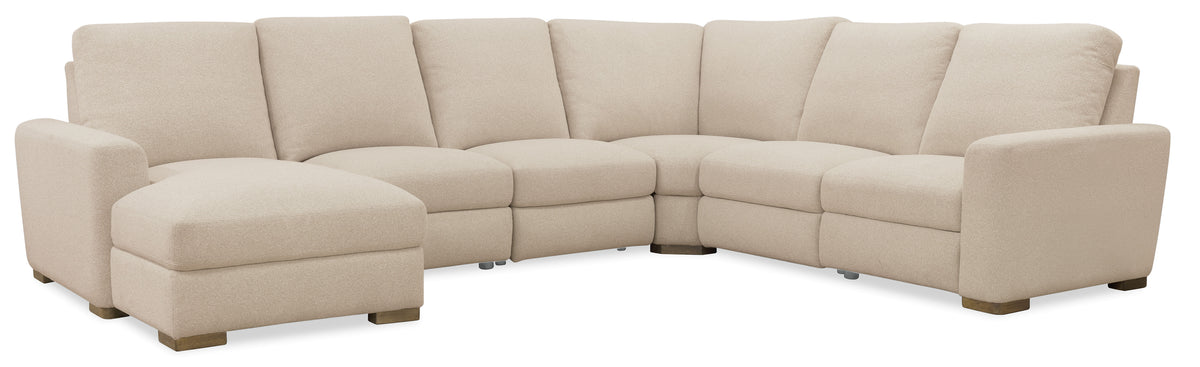 Optimus Five-Seat Power Sectional - Beige by Hooker Furniture - View 1