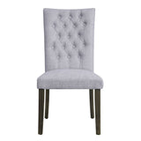 Acme - Merel Side Chair (Set-2) 70168 Gray Linen & Gray Oak Finish