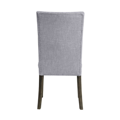 Acme - Merel Side Chair (Set-2) 70168 Gray Linen & Gray Oak Finish