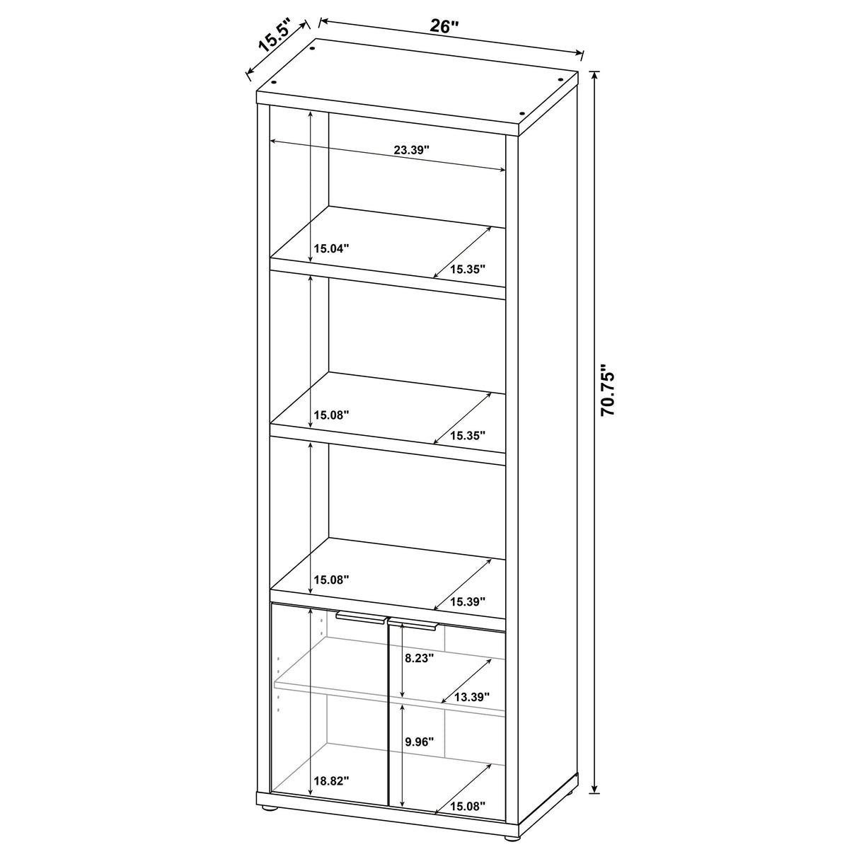 Media Tower - Tabby 3-Shelf Engineered Wood Media Tower Mango