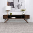 Valna Rectangular 71" TV Stand with Sliding Doors Walnut | Coaster | Home Elegance USA