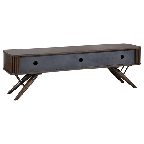 Valna Rectangular 71" TV Stand with Sliding Doors Walnut - 701713 - image - 6