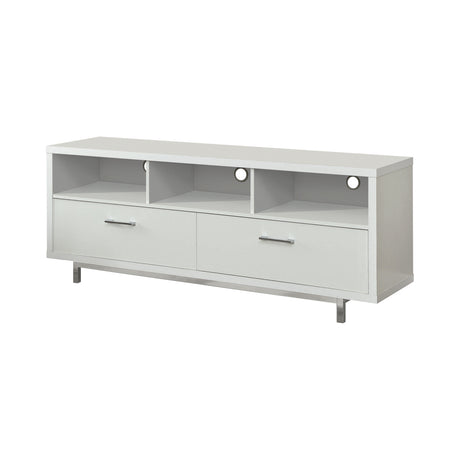 60" Tv Stand - Casey 2-drawer Rectangular TV Console White