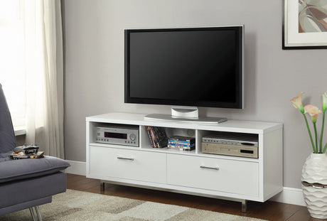 60" Tv Stand - Casey 2-drawer Rectangular TV Console White