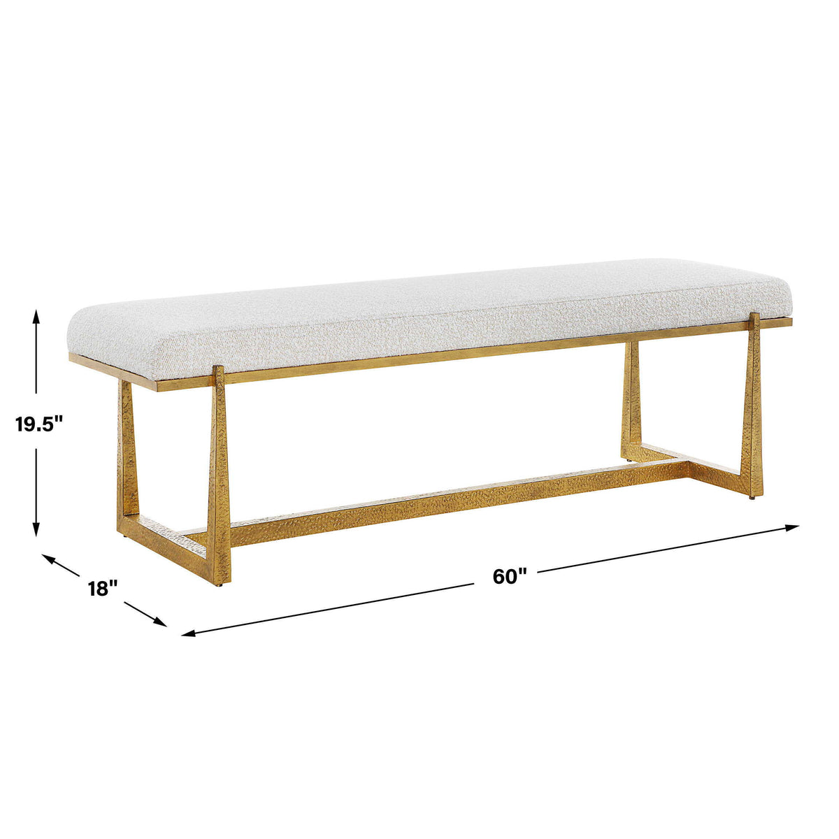 Midas Bench - White by Uttermost - View 7