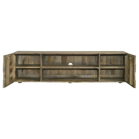 Keese 2 - door 70" TV Stand with Storage Shelves Mango Brown - 702333 - image - 3