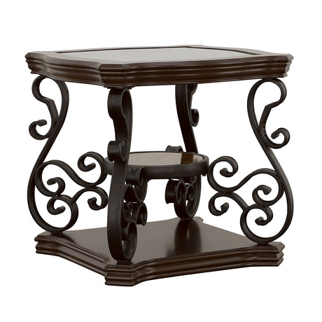 End Table - Laney End Table Deep Merlot and Clear