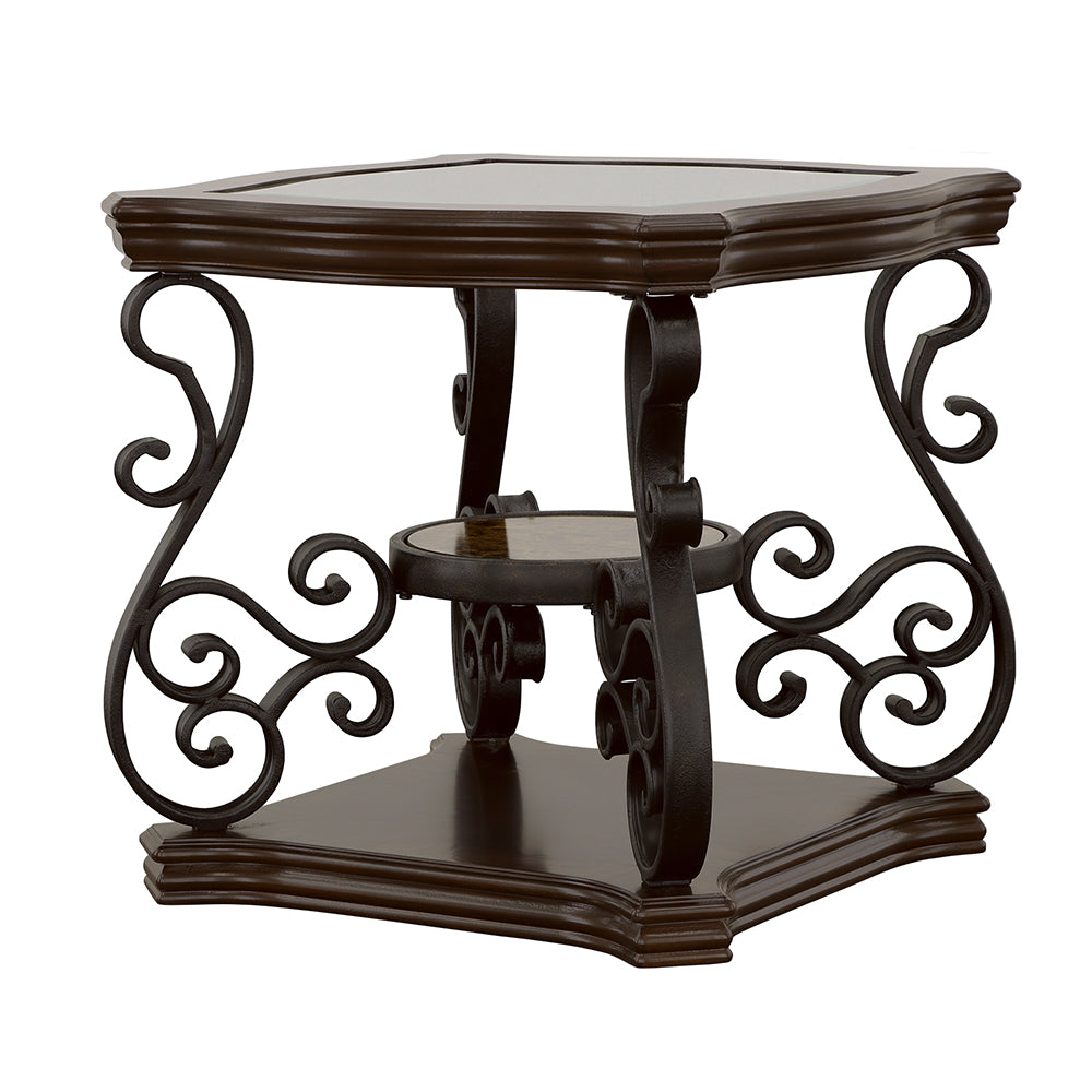 End Table - Laney End Table Deep Merlot and Clear