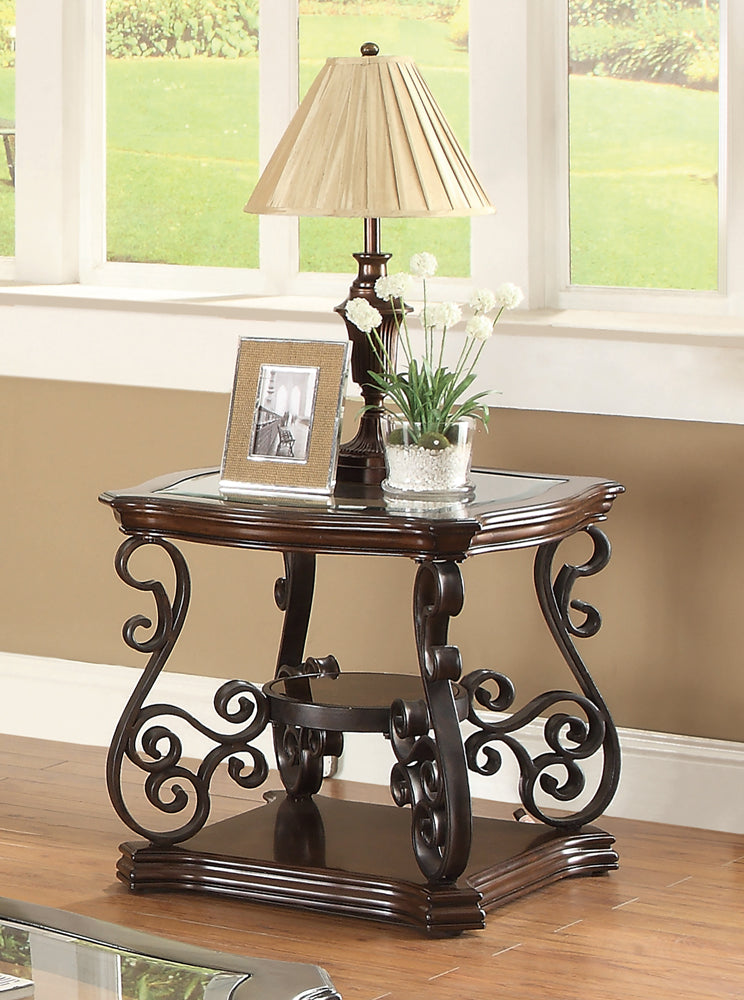 End Table - Laney End Table Deep Merlot and Clear