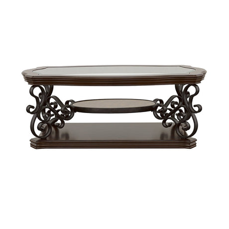Coffee Table - Laney Coffee Table Deep Merlot and Clear