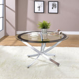 Coffee Table - Brooke Glass Top Coffee Table Chrome and Black