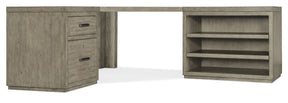 Linville Falls Corner Desk With File And Open Desk Cabinet - Gray by Hooker Furniture - View 1