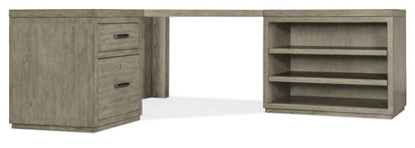 Linville Falls Corner Desk With File And Open Desk Cabinet - Gray by Hooker Furniture - View 1