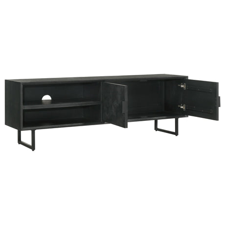 Marsden 2 - door Wood 70" TV Stand Charcoal Black - 703003 - image - 4