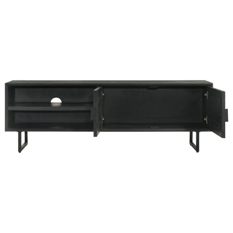 Marsden 2 - door Wood 70" TV Stand Charcoal Black - 703003 - image - 6